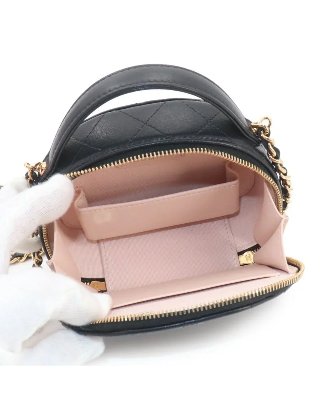 Chanel Quilted Mini Chain Shoulder Bag Lambskin Black